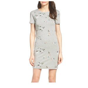 French Connection Gray Floral T-Shirt Dress